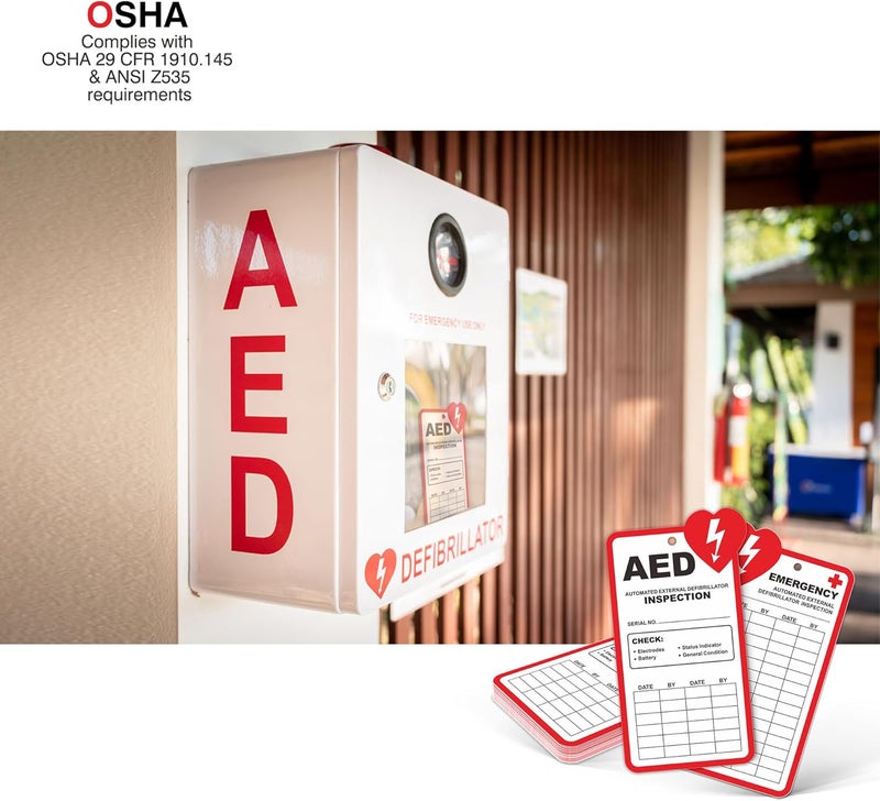 Fiivas AED Inspection Tags, Monthly Inspection Tags for AED Maintenance, 10 Pack AED Annual Inspection Record Tags with Zip Ties, Plastic Waterproof Aed Cards - Image 5